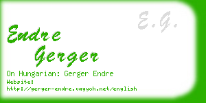 endre gerger business card